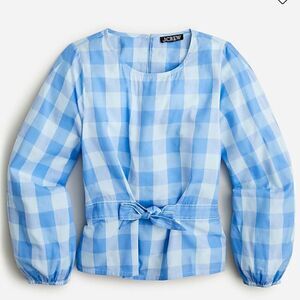 J. Crew Bow-front top in Bristow gingham